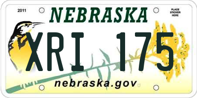 NE license plate XRI175