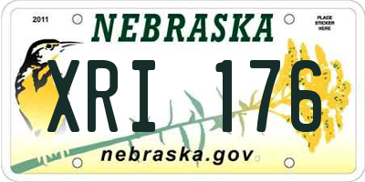 NE license plate XRI176