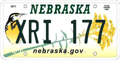 NE license plate XRI177