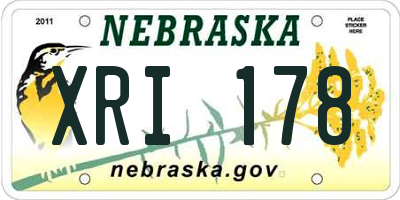 NE license plate XRI178