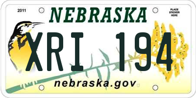 NE license plate XRI194