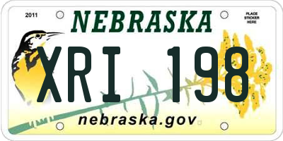 NE license plate XRI198