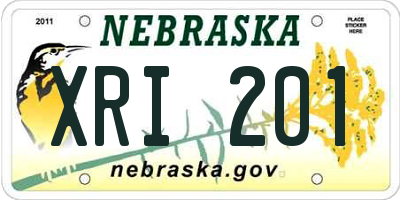 NE license plate XRI201