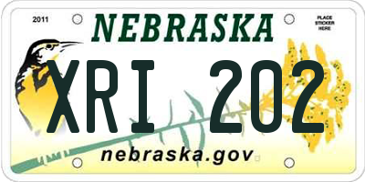 NE license plate XRI202