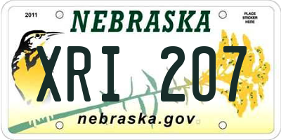 NE license plate XRI207