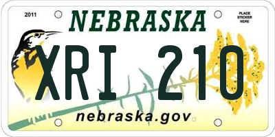 NE license plate XRI210