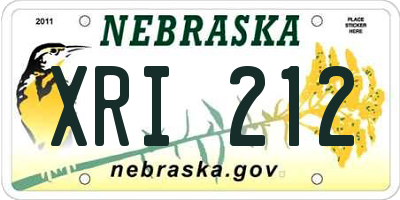 NE license plate XRI212