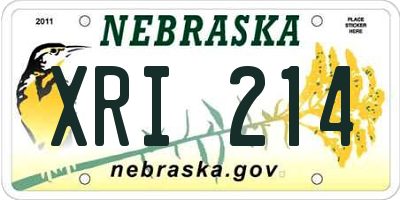 NE license plate XRI214