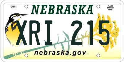 NE license plate XRI215