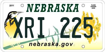 NE license plate XRI225
