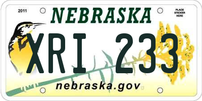 NE license plate XRI233