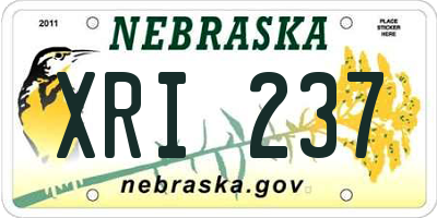 NE license plate XRI237