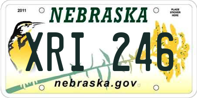 NE license plate XRI246