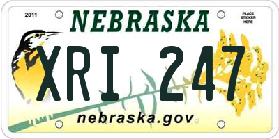 NE license plate XRI247