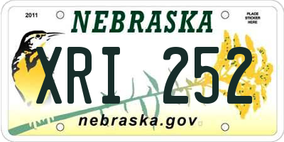 NE license plate XRI252