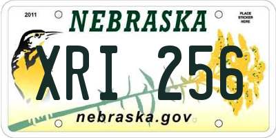 NE license plate XRI256
