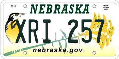 NE license plate XRI257