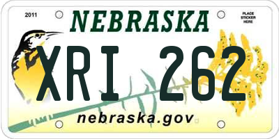 NE license plate XRI262