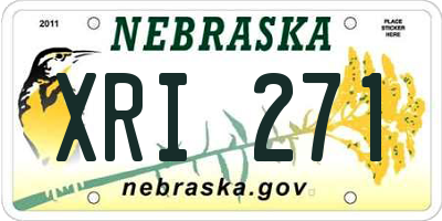 NE license plate XRI271