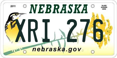 NE license plate XRI276