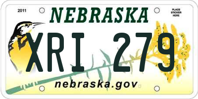NE license plate XRI279