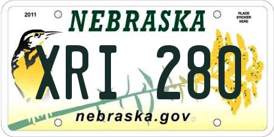 NE license plate XRI280