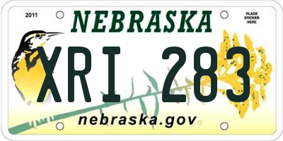 NE license plate XRI283