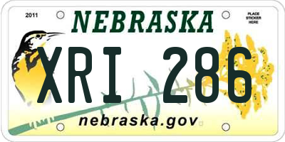 NE license plate XRI286