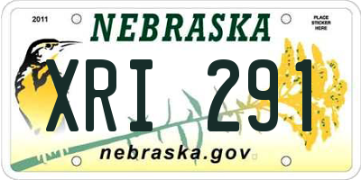 NE license plate XRI291