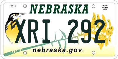 NE license plate XRI292