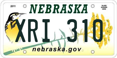 NE license plate XRI310