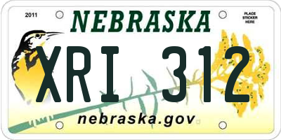 NE license plate XRI312