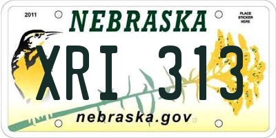 NE license plate XRI313