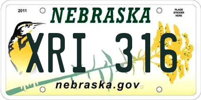 NE license plate XRI316