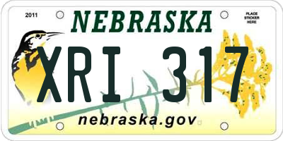 NE license plate XRI317