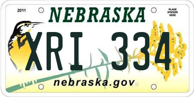 NE license plate XRI334