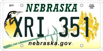 NE license plate XRI351