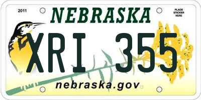 NE license plate XRI355