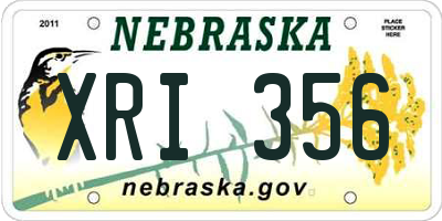 NE license plate XRI356