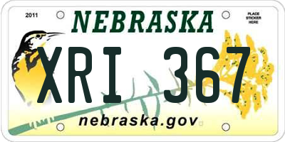 NE license plate XRI367
