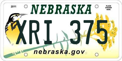 NE license plate XRI375