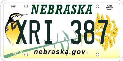 NE license plate XRI387