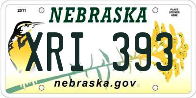 NE license plate XRI393
