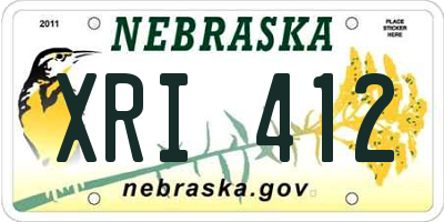 NE license plate XRI412