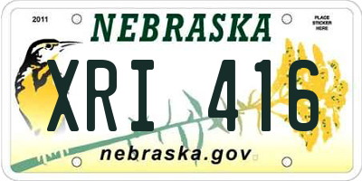 NE license plate XRI416