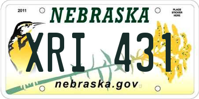 NE license plate XRI431