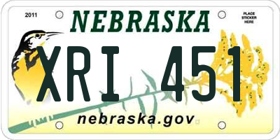 NE license plate XRI451