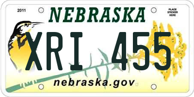 NE license plate XRI455