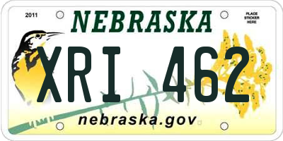 NE license plate XRI462