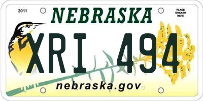 NE license plate XRI494